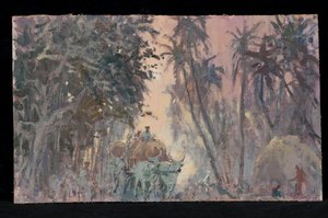 Bullock Carts, Evening Light by Tim Scott Bolton